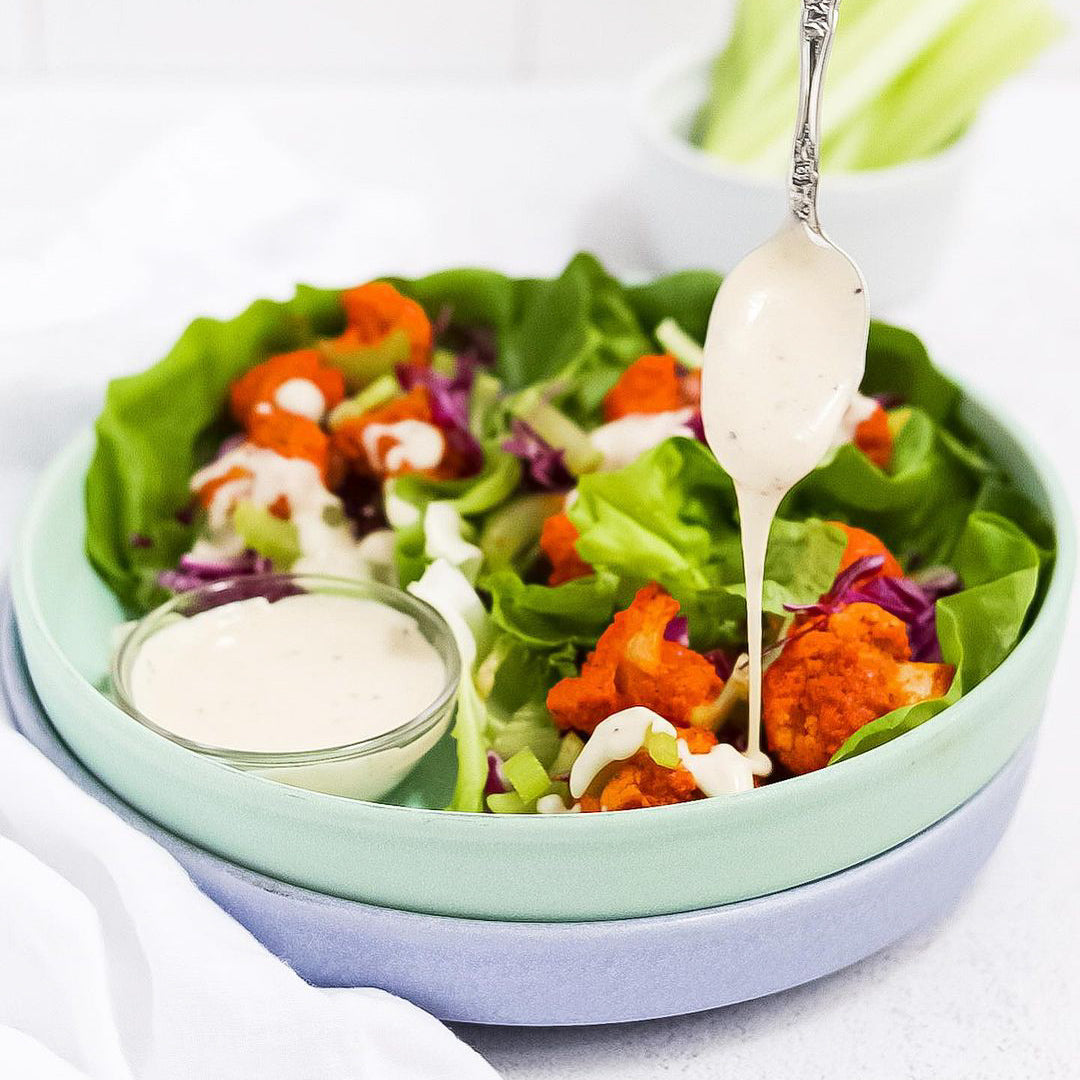 Buffalo Cauliflower Lettuce Wraps - Vegan Bowls