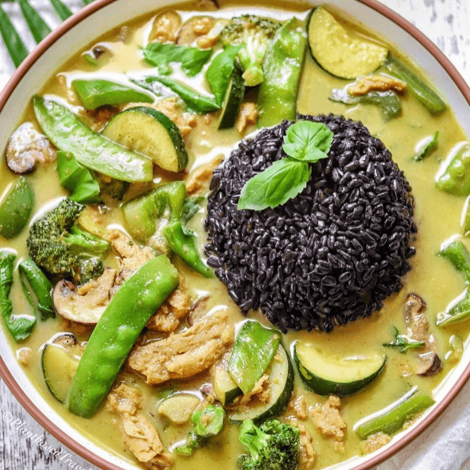 Green Thai Curry with Black Rice