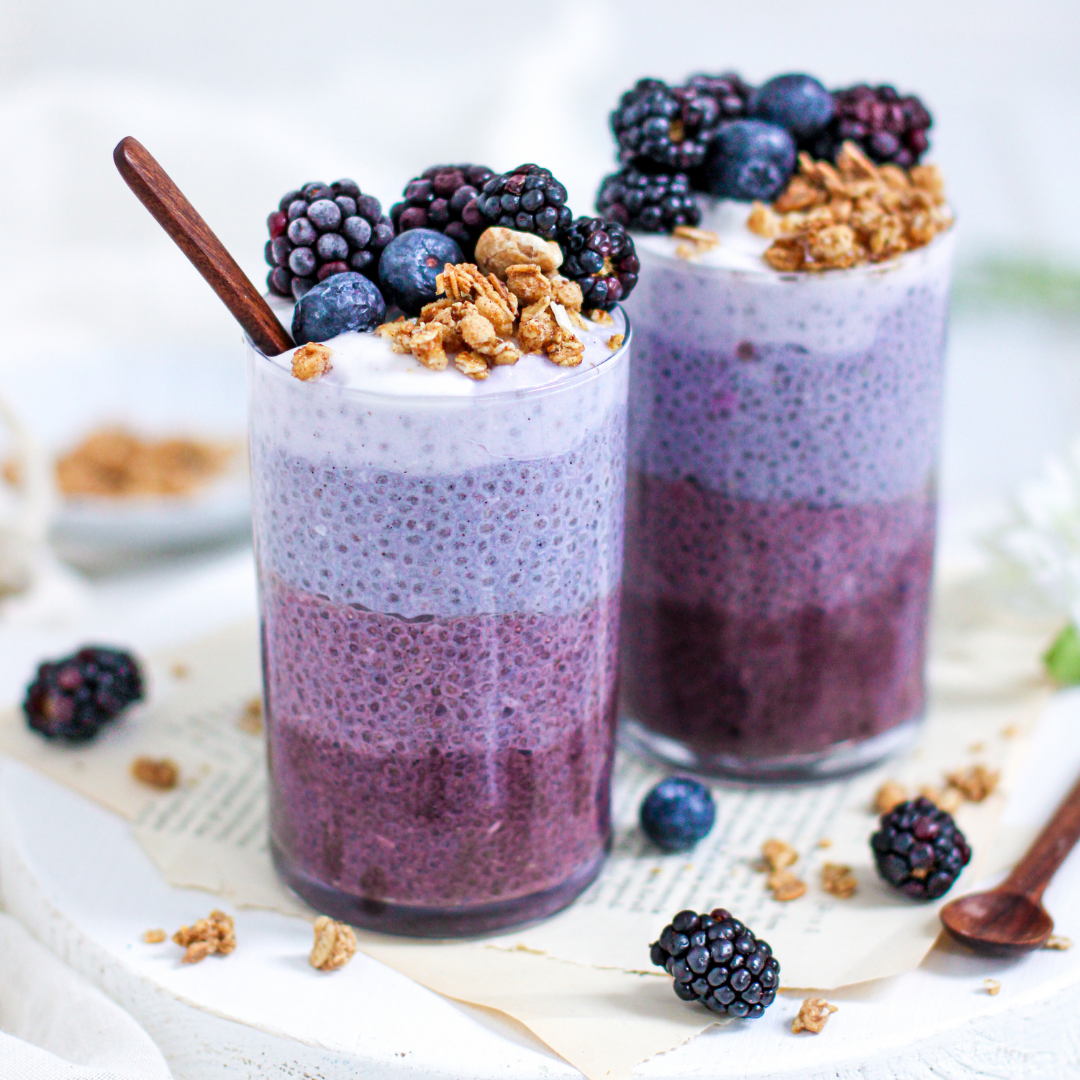 Ombre Berry Chia Pudding Jars