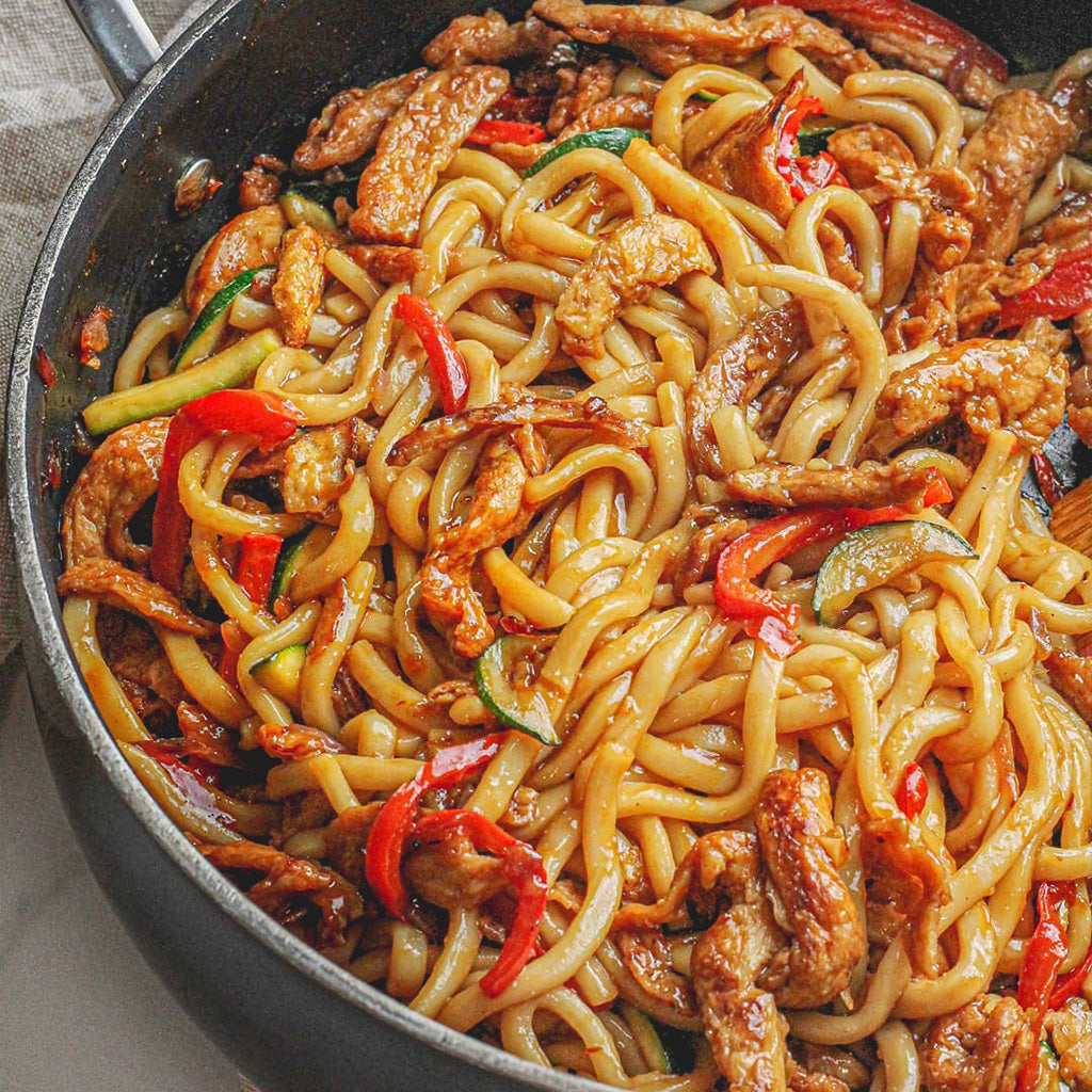 Nouilles soba et courgettes kung pao