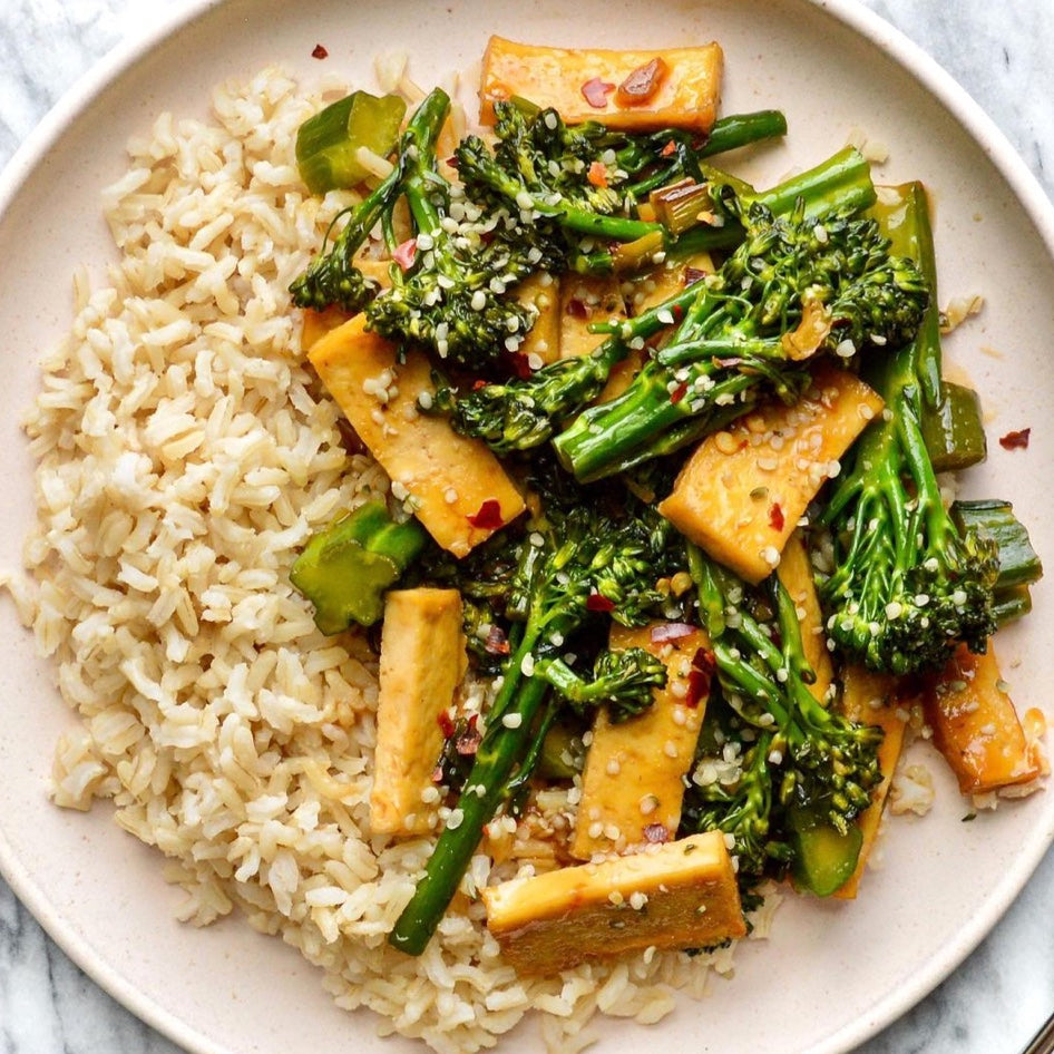 Tofu & Broccoli with Sweet and Savoury Sauce
